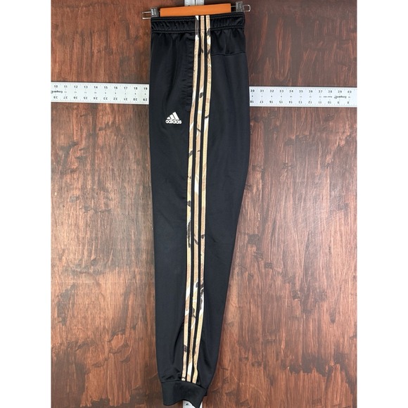Adidas Pants Joggers Performance Tricot 3 Stripe Casual‎ Black Camo Mens Small - Picture 1 of 9